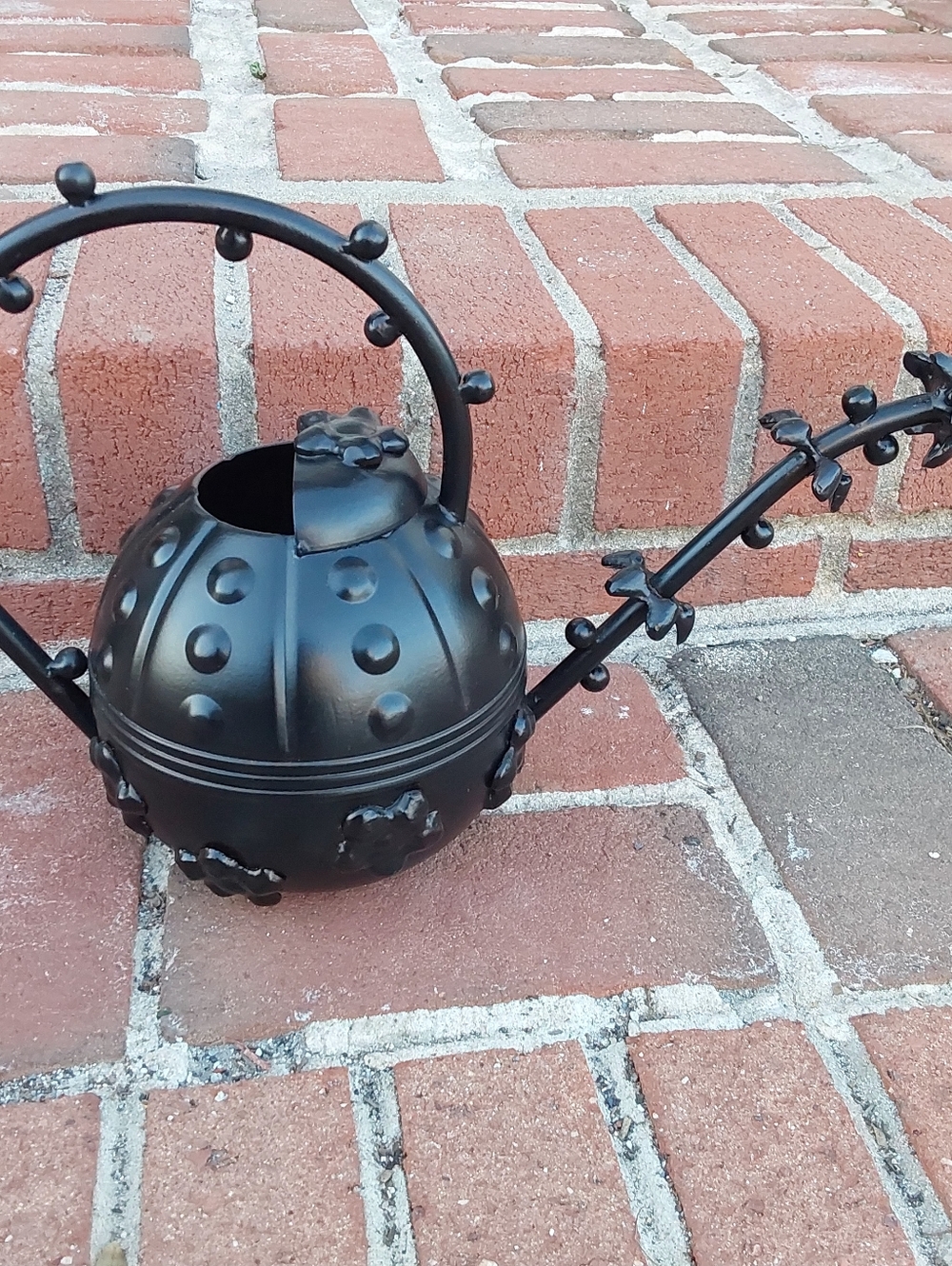 RARE! Discontinued MacKenzie Childs Black Floral Daisy Watering Can
